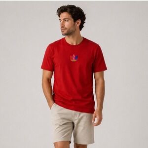 Preowned Adidas Vintage Red T-Shirt Size M 0168‎